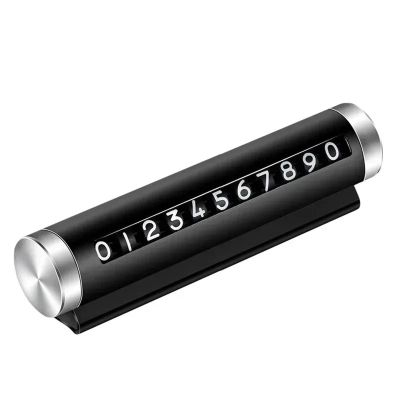 YQBHGB Metal Car Temporary Parking Card Universal Rotate Phone Number Plate Roller Adjustment Alloy Stickers Park Auto Accessories Set of 2(Black)