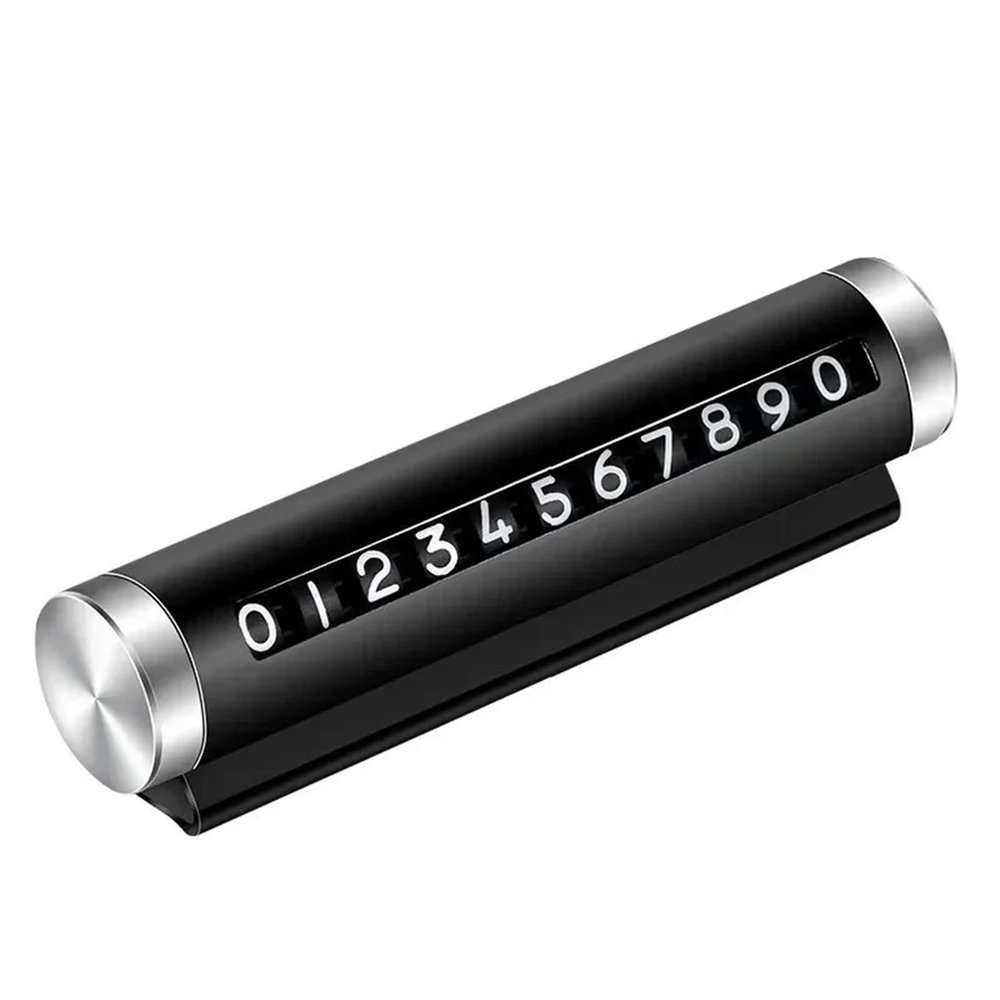 YQBHGB Metal Car Temporary Parking Card Universal Rotate Phone Number Plate Roller Adjustment Alloy Stickers Park Auto Accessories Set of 2(Black)