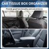 INFINAUTO Car Tissue Holder Car Tissue Box Organizer Puff Pastry Polyester 28x18x2cm Beige Small Flowers 1 Pcs view 3