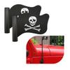 Povtii Pirate Flag Car Antenna Topper, Skull Crossbones Partern Automotive Antenna Topper, Cool Pirate Flag Shaped Auto Antenna Ball for Most Vehicles, Universal Car Accessories (2 PCS) view 1