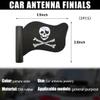 Povtii Pirate Flag Car Antenna Topper, Skull Crossbones Partern Automotive Antenna Topper, Cool Pirate Flag Shaped Auto Antenna Ball for Most Vehicles, Universal Car Accessories (2 PCS) view 2