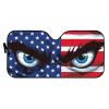 Cool Car Accessories American Flag Eyes Sun Shade for Windshield Reflective UV & Heat Protection Accordion Foldable Lightweight Car Window Shade for SUV Sedan Truck view 1