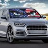 Cool Car Accessories American Flag Eyes Sun Shade for Windshield Reflective UV & Heat Protection Accordion Foldable Lightweight Car Window Shade for SUV Sedan Truck view 4