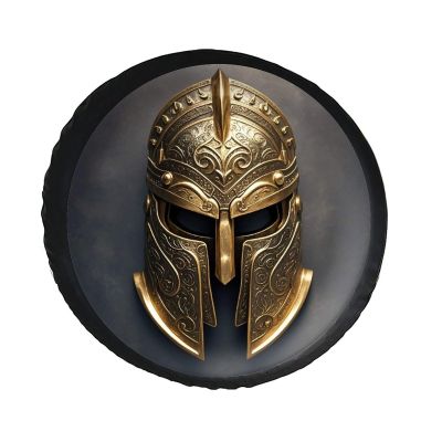 Spartan Helmet Spare Tire Cover Anti Sun Tires Protector Leather Waterproof Dust-Proof Universal Spare Wheel Tire Cover Fit for Jeep Trailer Truck and All Car Wheel