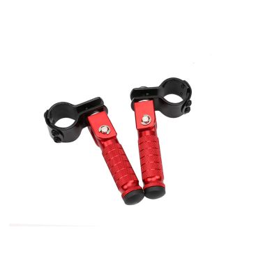 90-Degree Folding Pedals CNC Aluminum Alloy Motorcycle Rearset Footrests(Red)