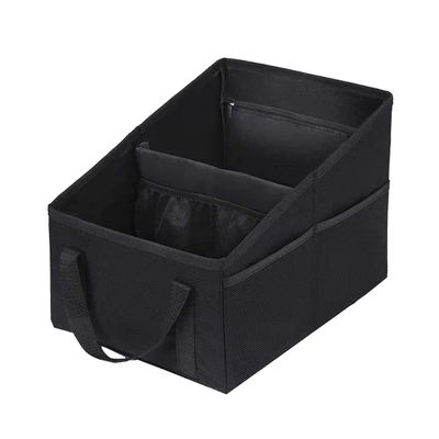 ZIMISI Car Seat Organizer, Collapsible Trunk Organizer with Detachable Divider, Handles and Multiple Pockets, Backseat Car Storage, Passenger Seat Organizer for Front/Back Consoles (Black)