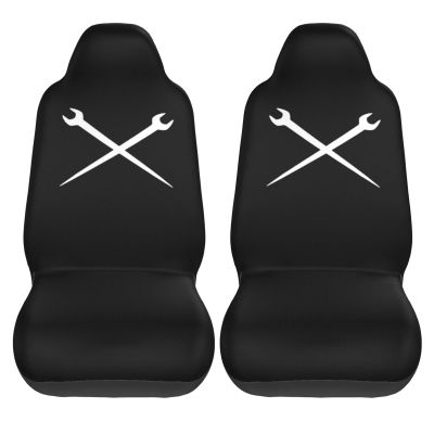 AHUNARLOP Crewneck Ironworker Crossed Tools Car Seat Covers 2 Front Seats,Breathable Durable Seat Covers for Cars,Universal Fit for SUV,Vans,sedans, Trucks, Automotive Interior Covers,Black