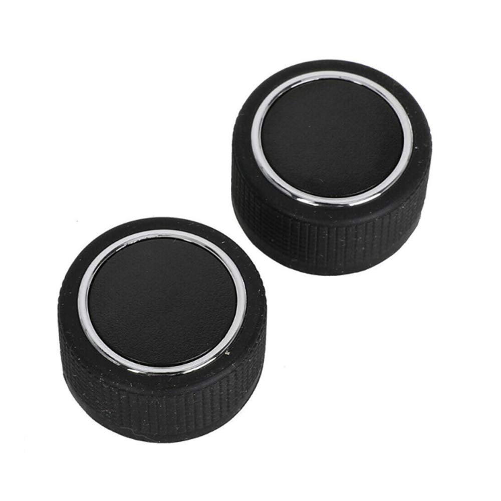 LECWOF 2pcs Rear Radio Audio Volume Control Knob Covers Dial Tuner Premium Replacement Kit Button Cover Covering Caps 22912547 Fit For Chevy Chevrolet Silverado 07-13 GMC Cadillac (2)