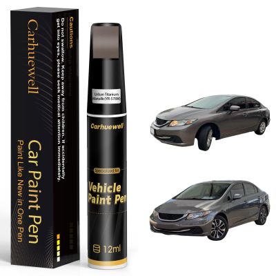 YR-578M Urban Titanium Metallic Touch Up Paint Compatible with Honda, Exact Match Car Paint Pen Automotive Scratch Repair Remover Kit Quick & Easy Solution for Vehicle Chips and Nicks