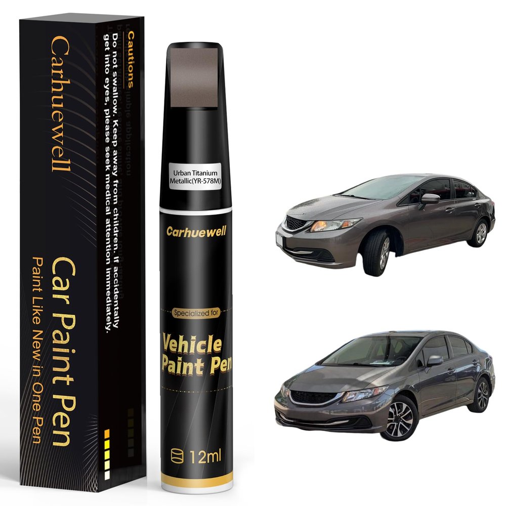 YR-578M Urban Titanium Metallic Touch Up Paint Compatible with Honda, Exact Match Car Paint Pen Automotive Scratch Repair Remover Kit Quick & Easy Solution for Vehicle Chips and Nicks