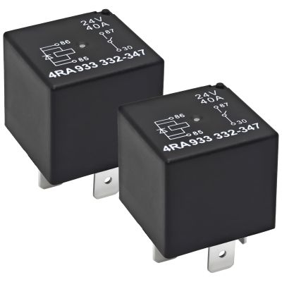 4RA 933 332-347 Automotive Relay (Pack of 2) - 24V 40A 4-Pin Heavy-Duty Relay for Hella 4RA 933 332 347 for Trucks, Commercial Vehicles - Replace HFV4 024-1H1SGD2 V23134-B52-X747