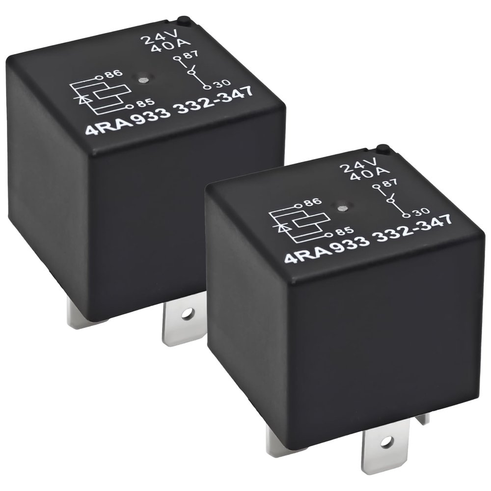 4RA 933 332-347 Automotive Relay (Pack of 2) - 24V 40A 4-Pin Heavy-Duty Relay for Hella 4RA 933 332 347 for Trucks, Commercial Vehicles - Replace HFV4 024-1H1SGD2 V23134-B52-X747