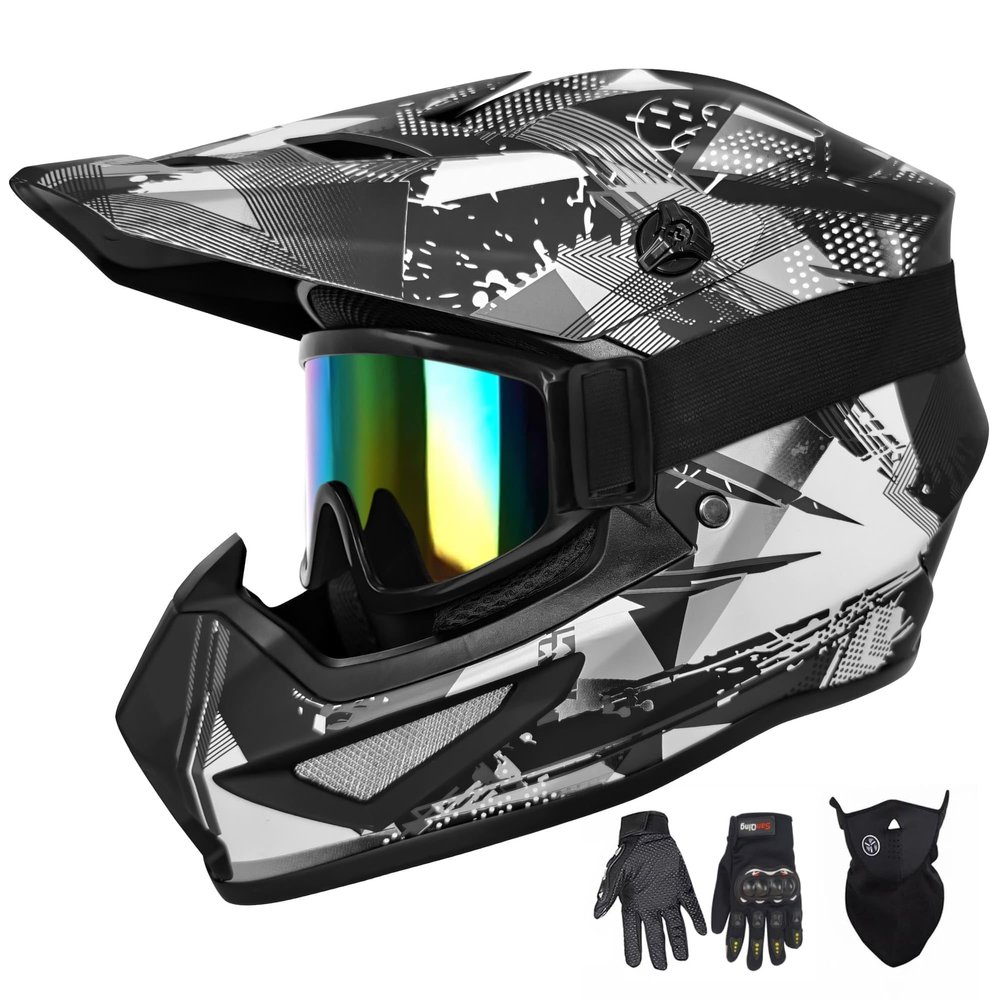Youth Adult Dirt Bike Helmet DOT Approved Motocross Helmet for ATV BMX