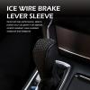 MOXRUQ Car Gear Shift Cover, Leather Gear Shifter Stick Protector, Anti-Slip Breathable Shift Knob Protector Cover, Fashion Interior Modified Accessories, Universal for Most Cars SUVs Trucks (Black) view 4