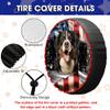 Smiling Border Collie Dog with US Flag Decor Spare Tire Cover Fit for Car, SUV, Rv, Trailer, Truck, Protects Against Dust, Sun and Increases The Life of Tyres, 14-18 Inches view 4