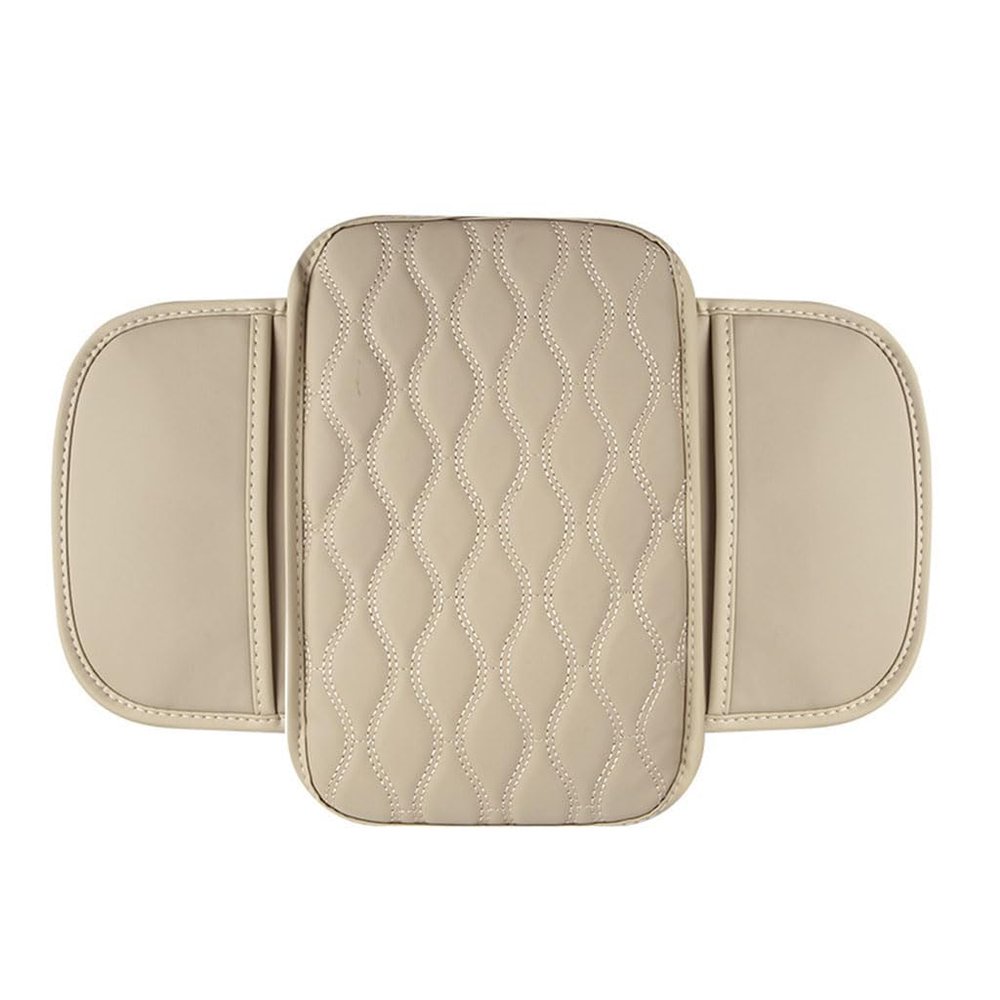 LCYFDC Car Armrest Pad for Genesis GV80 GV70 SUV GV60, Waterproof Center Console Cushion Pad Cover Armrest Storage Box Mat Protection Interior Accessories,A-Beige
