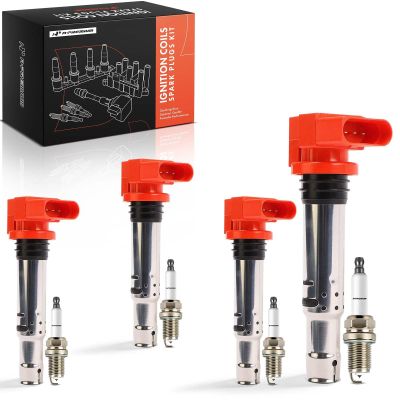 A-Premium (Red) Set of 8 Ignition Coil Pack and Iridium Spark Plugs