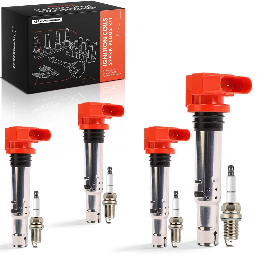 A-Premium (Red) Set of 8 Ignition Coil Pack and Iridium Spark Plugs