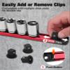 WORKPRO Magnetic Socket Organizer, 1/2" Drive Aluminum Alloy Socket Holder with 10 PC Removable Socket Clips for Quick Customization, Socket Rail for Tool Box Drawer (Sockets Not Included) view 2