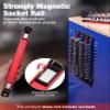 WORKPRO Magnetic Socket Organizer, 1/2" Drive Aluminum Alloy Socket Holder with 10 PC Removable Socket Clips for Quick Customization, Socket Rail for Tool Box Drawer (Sockets Not Included) view 3