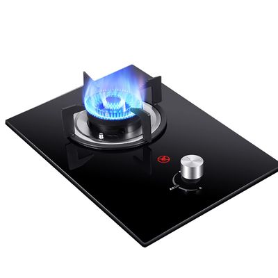 Burner Gas Cooker gas hob 4.8KW Built-in Gas Stove 6mm Black Crystal Explosion-proof Glass Panel Cooktop Hob With Safety Child Lock Knob & Accidental Flameout Protection(Ng)