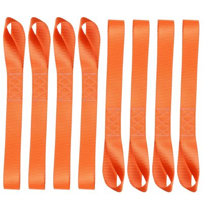 ZIMISI 8PCS Soft Loop Tie Down Straps, 1"x 12" Loop Straps with 4500Lbs Breaking Strength & 1500Lbs Load Capacity, Motorcycle Tie Down Straps for Securing ATV, UTV, Dirt Bikes, Lawn Equipment (Orange)