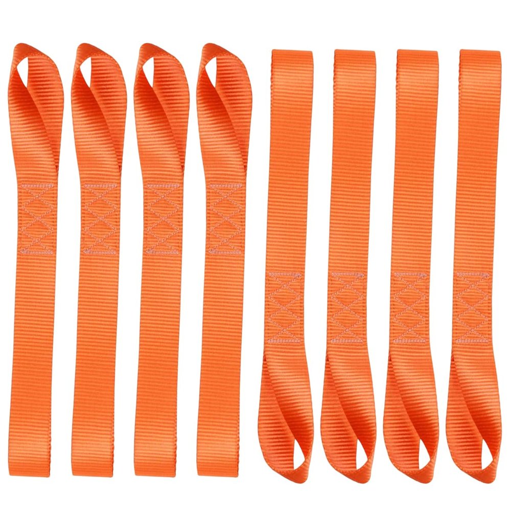 ZIMISI 8PCS Soft Loop Tie Down Straps, 1"x 12" Loop Straps with 4500Lbs Breaking Strength & 1500Lbs Load Capacity, Motorcycle Tie Down Straps for Securing ATV, UTV, Dirt Bikes, Lawn Equipment (Orange)