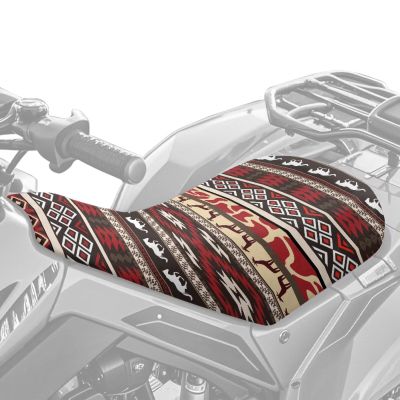 Pensura Red ATV Seat Cover, Waterproof Anti-Slip Aztec African Tribal Horse 4 Wheeler Seat Cushion Accessories for All Seasons, Compatible with Polaris Sportsman 570 450 850 & Honda Rancher 420