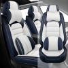 AFUNTIO for Pickup Truck GMC Canyon 2004-2024 2025 Seat Covers,Car Seat Cover Protector,Waterproof Front Car Seat Covers(Luxury-Blue&White) view 1