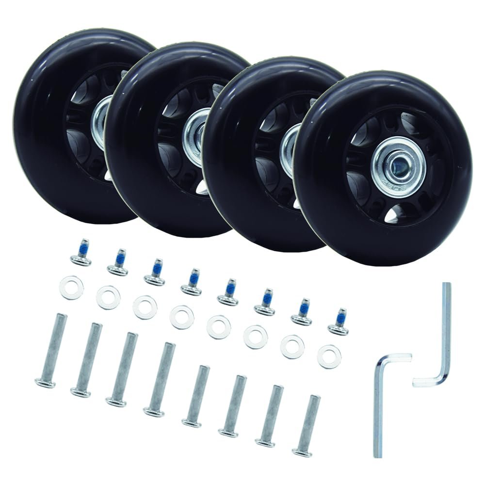 Ruidee 4 Pcs Luggage Suitcase Replacement Wheels 70x24mm Wear-Resistant Luggage Wheels Rubber Rotating Wheel Low Noise for Trolley Travel Case Carry-on Roller Bag (SXL/70x24mm)