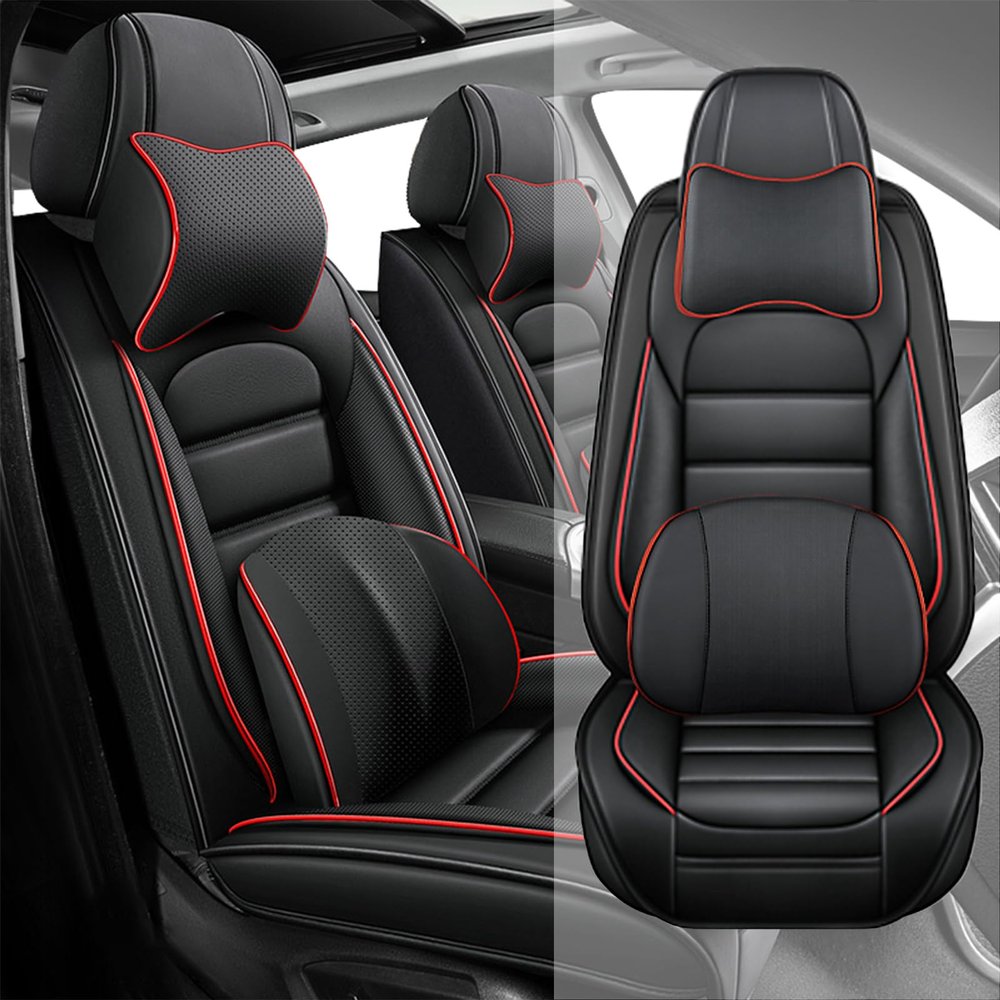 AFUNTIO for Lexus UX 250h 2019-2024 Seat Covers,Car Seat Cover Protector,Waterproof Front Car Seat Covers(Luxury-Black&Red)