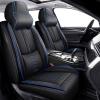 Cscevt Leather Seat Covers for Chevrolet Chevy Impala 1958-2020,Car Seat Covers Front Set,Waterproof Car Seat Protectors with Airbag,Comfort Interior Cover Seats for Cars(Black+Blue,Pillows) view 1