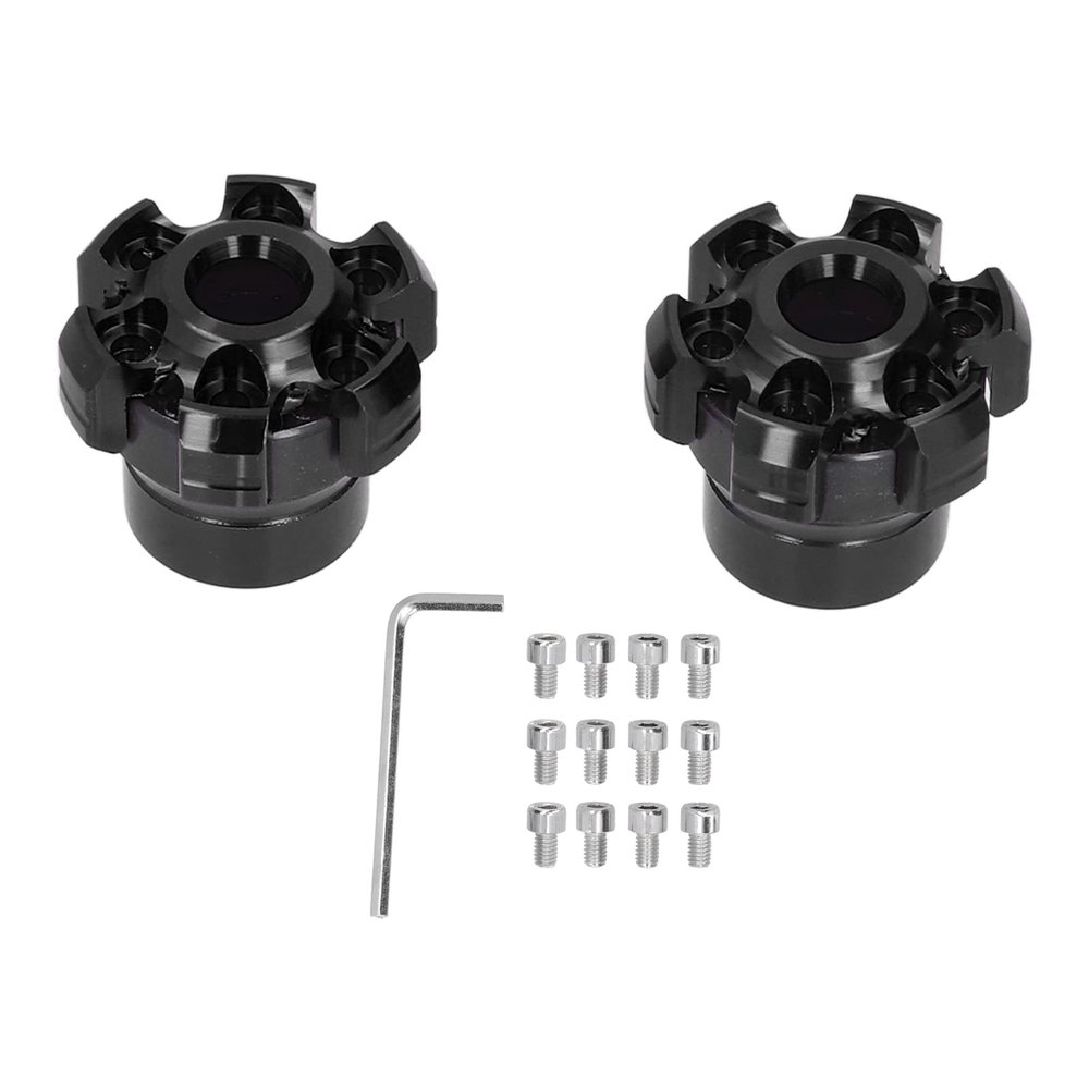 Glomora 2PCS Wheel Fork Frame Sliders,Crash Protection CNC Aluminium Alloy Universal Front Fork Wheel Crash Protector Cups Fit for Motorcycles Bikes (Black)
