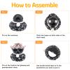 wonuu Black Diamond Rubber Duck Car Ornaments Funny Office Gifts Dashboard Decorations for Cool Car Accessories with Pink view 2