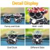wonuu Black Diamond Rubber Duck Car Ornaments Funny Office Gifts Dashboard Decorations for Cool Car Accessories with Pink view 3