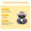 wonuu Black Diamond Rubber Duck Car Ornaments Funny Office Gifts Dashboard Decorations for Cool Car Accessories with Pink view 4