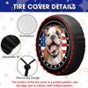 Smiling English Bulldog Dog with American Flag Decor Black Spare Tire Cover Fit for Car, SUV, Rv, Trailer, Truck, Protects Against Dust, Sun and Increases The Life of Tyres, 14-18 Inches view 4