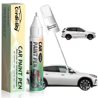 A96 Mineral White Metallic Touch Up Paint for BMW, Color Accurate Car Paint Scratch Repair Pen, Quick & Easy Fix Automotive Chips and Nicks