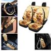 JOAIFO Highland Cow Car Seat Cover Full Set with Front Back Seats Steering Wheel Covers Auto Seat Belt Pads Cup Holder Coaster and Key Chains Shift Protector for SUV Truck Vans Sedans view 2