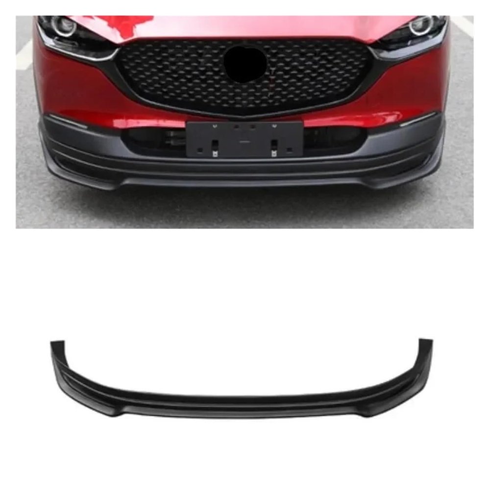 DACOLWZING Front Lip Rear Diffuser Spoiler Side Skirt Racing Grills Cover Compatible for Mazda CX30 CX-30 2020-2022 ABS Black(Front lip)