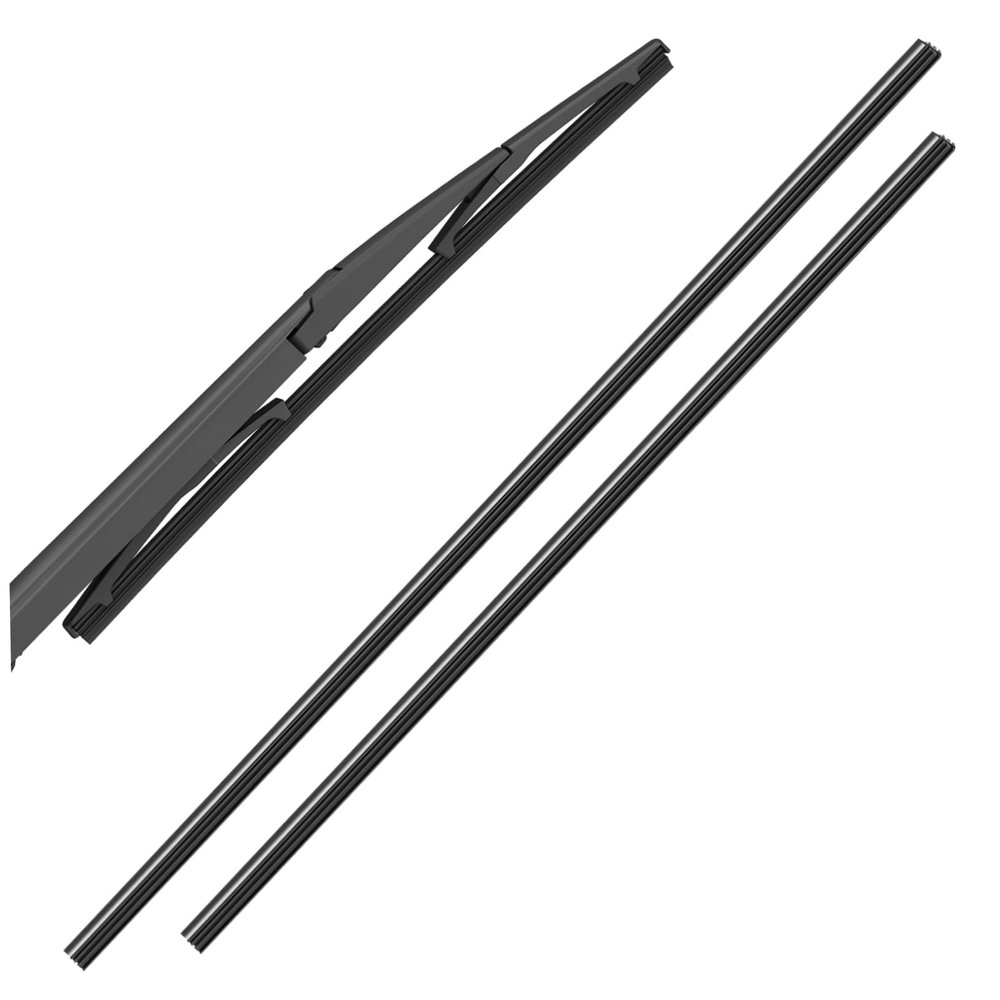 2pcs Auto Car Windscreen Wiper Rubber Strips Black 24 26 Inch