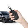 HQRNYP Key Fob Cover with Keychain, Key Fob Holder, Anti-Scratch Bag with Zipper, Leather Keychain Case Holder Fit Remote Key (Black) view 1