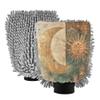 KLL 2 Pack Car Wash Mitts Non Scratch Car Cleaning Mitt M Boho Vintage Moon and Sun view 1