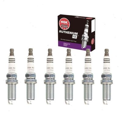6 pc NGK Ruthenium HX Spark Plugs compatible with BMW 530xi 3.0L L6 2006-07