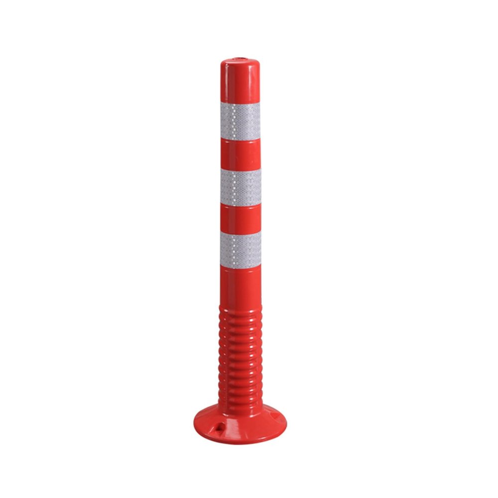 Rubber Parking Bollards for Driveway,Industrial Safety Bollards,Reflective Channelizer Post,Driveway Blocker for Road Safety,Safety Barrier Bollard for Driveways,for Parking Barrier, Road Safety(White