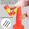 Rubber Parking Bollards for Driveway,Industrial Safety Bollards,Reflective Channelizer Post,Driveway Blocker for Road Safety,Safety Barrier Bollard for Driveways,for Parking Barrier, Road Safety(White view 4