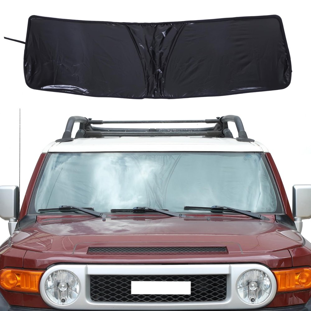 Car Windshield Sun Shade Compatible with Toyota FJ Cruiser 2007-2021 Auto Windshield Sunshades Foldable Blocks UV Rays Sun Visor to Keep Your Vehicle Cool and Damage Free (Style D)