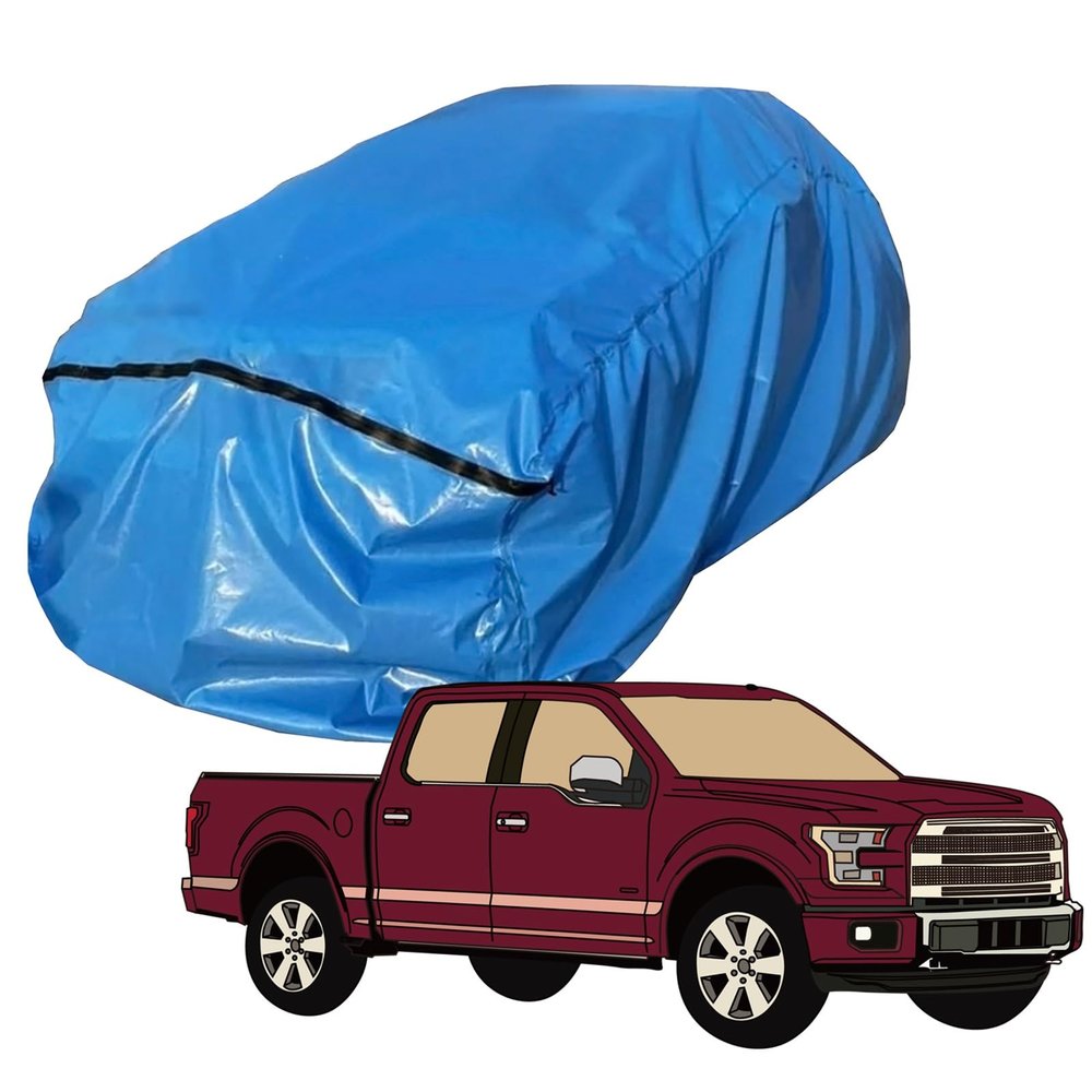 Car Cover Pickup Truck Car Cover Waterproof All Weather Heavy Duty PVC Tarp Flood Guard Car BagReusable Fully Enclosed Sealed Mobile Garage Covers(L5.5xW2.3xH2M/18x7.5x6.6FT)
