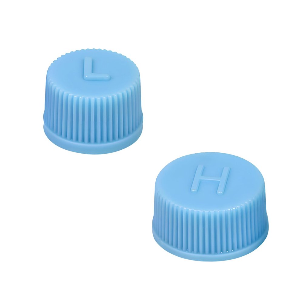 MUQIDA 2PCS Replacement Valve Caps for Car Air Conditioning, Leakproof R134a A/C System Charging Port Cover, Vehicle Air Conditioner High and Low Pressure Valve Cap Dustproof Cover