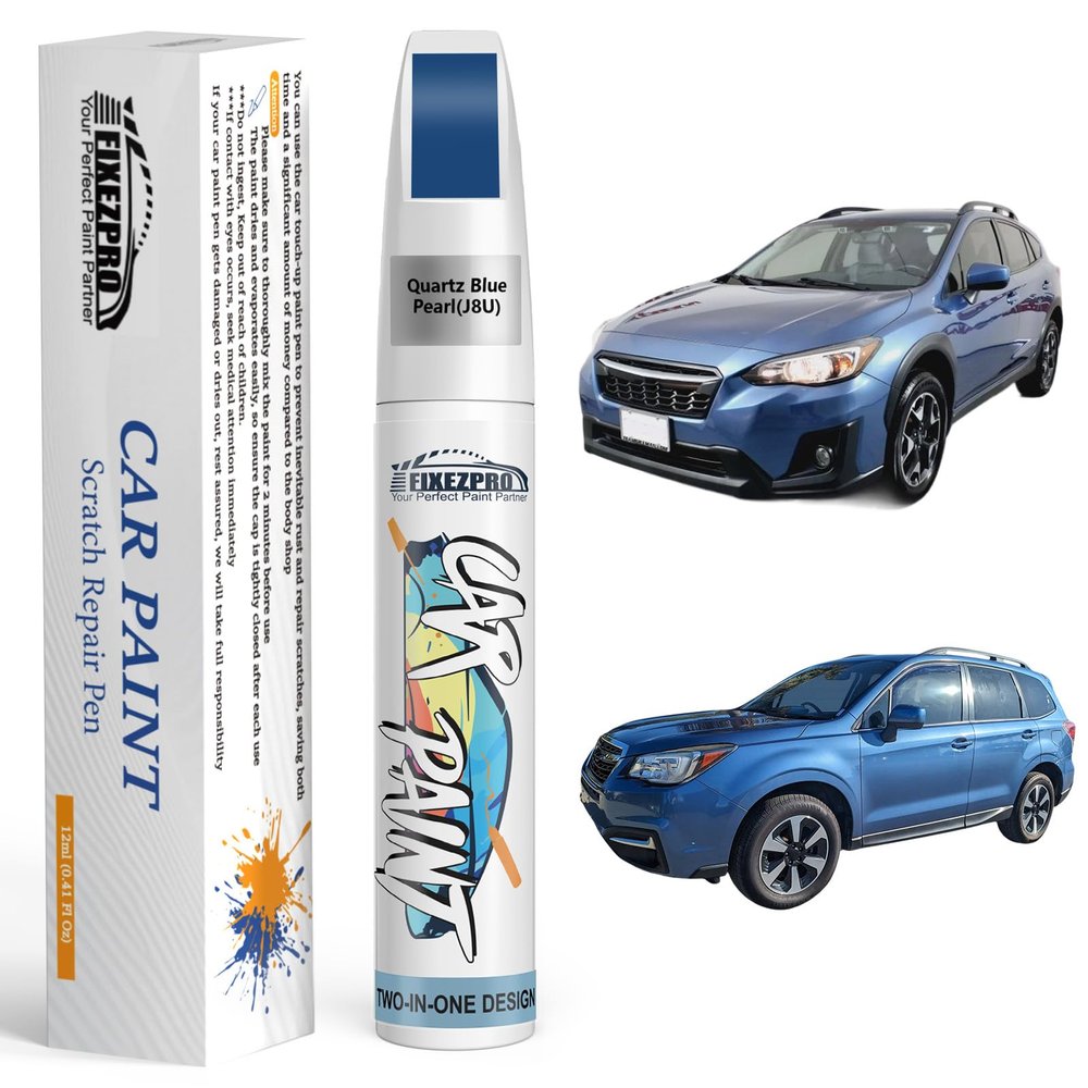 FIXEZPRO J8U Quartz Blue Pearl Touch Up Paint for Subaru, Color Exact Match Car Paint Scratch Repair Remover Pen Kit Quick & Easy Fix Vehicle Chips and Automotive Nicks Scuff
